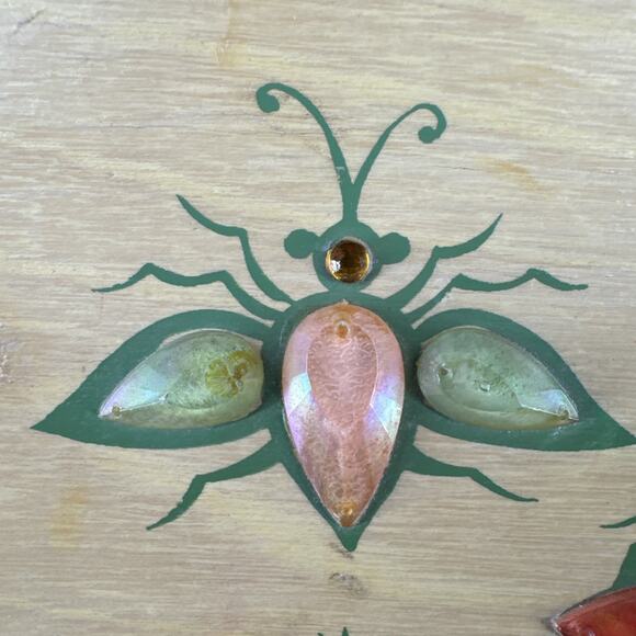 Vintage Enid Collins of Texas GLITTERBUGS Wooden Box Bag Purse 1960s NO HANDLE - Picture 6 of 16